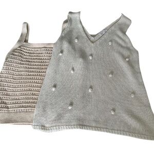Ivory knit summer tank top